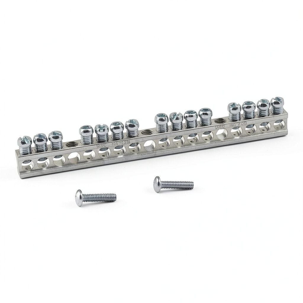 Square D Grounding Bar installed in a load center