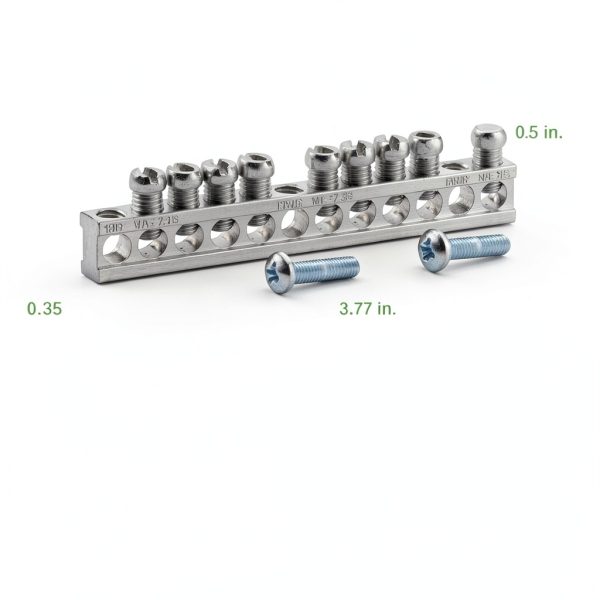 Square D Grounding Bar Copper Aluminum 9 Terminal Load-1