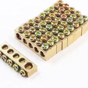 Bonsicoky Brass Ground Bar 5 Positions Screw Terminal-0