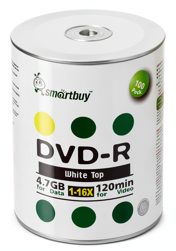 'DVD-R discs in a shrink-wrapped pack'