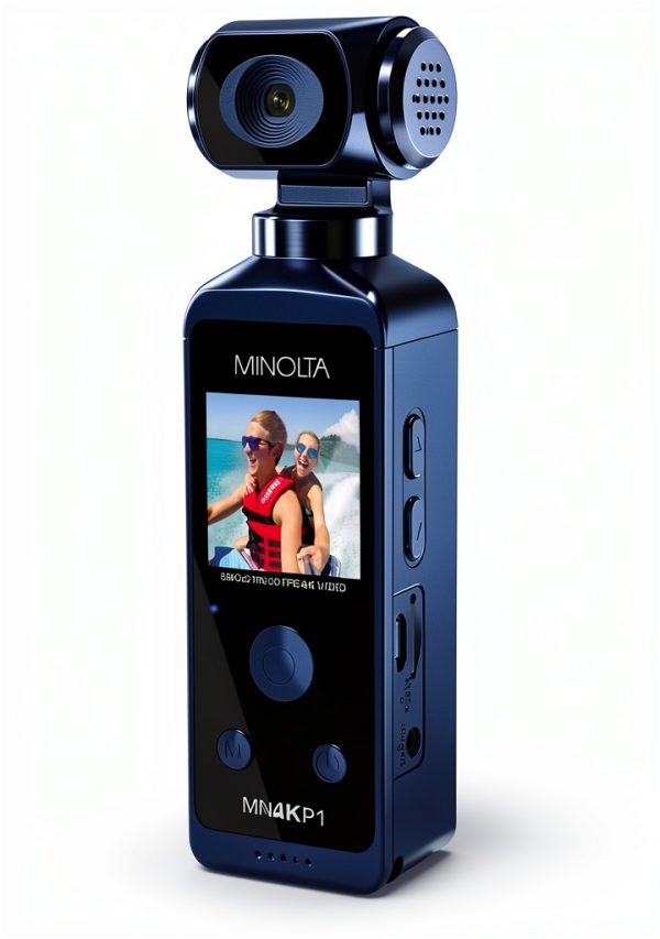 Minolta 4K Ultra HD Pocket Camcorder WiFi 170° Lens Blue-2