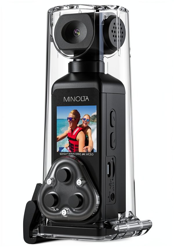 Minolta 4K Ultra HD Pocket Camcorder WiFi 170° Lens Blue-4