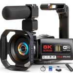 8K 64MP Video Camera Camcorder IR Night Vision Vlogging Camera 18X Zoom WiFi Digital Camera for YouTube 3.0'' Touch Screen Camcorder with 64GB SD Card, 2 Batteries, Remote Control, Mic and Stabilizer-0