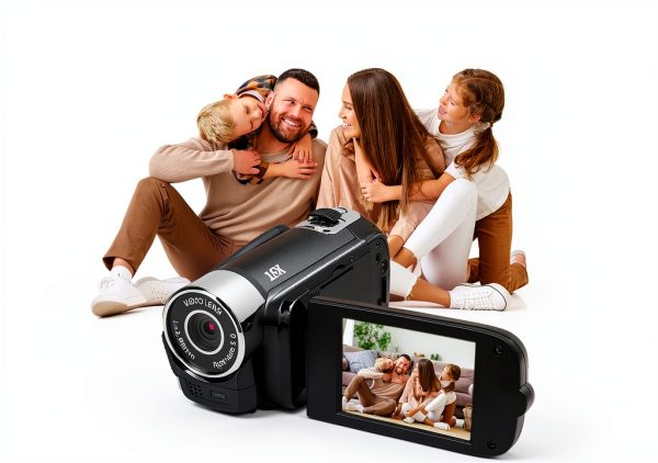 Digital Camcorder, Portable 1080P High Definition Digital Video Camera DV Camcorder 16X Zoom 270° Rotation Built-in Battery with SD Card for Students Teens Beginner-4