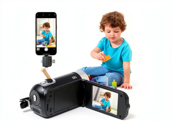 Digital Camcorder, Portable 1080P High Definition Digital Video Camera DV Camcorder 16X Zoom 270° Rotation Built-in Battery with SD Card for Students Teens Beginner-3