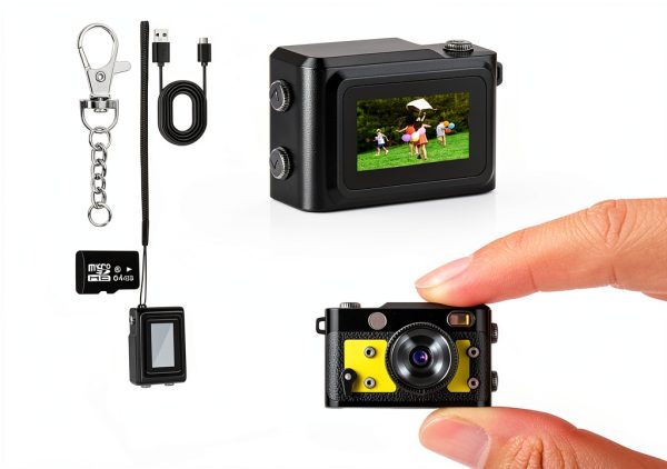 Mini Keychain Camera MGW Star 64GB 1080P Retro Video Cam Yellow-0