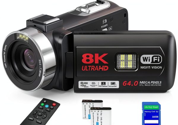 8K Video Camera Camcorder Night Vision 18X Zoom Touchscreen +32GB Card-0