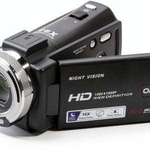 ORDRO Camcorders HDV-V12 HD 1080P Video Camera Recorder Infrared Night Vision Camera Camcorders with 16G Memory Card and 2 Batteries-0