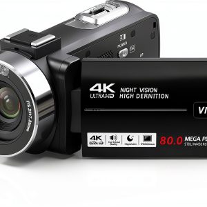 4K Camcorder Peryoua V107 Black 18X Zoom IR Night Vision Camera-0