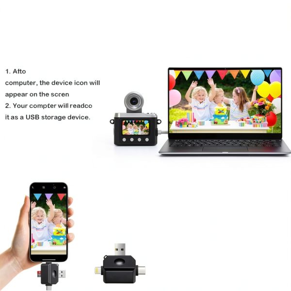 Mini Keychain Digital Camera Heliora 1080P Flip Lens 32GB Card Black-5