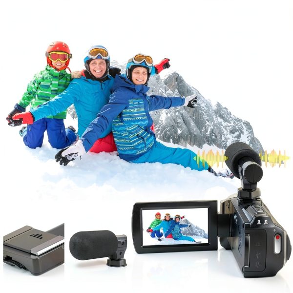 Video Camera, FHD 4K 48MP Recorder for YouTube, 32G SD Card Vlogging Camera for TikTok, 3" 270° Rotation Screen 18X Zoom Vlogging Camcorders, Gift for Kids,Teens,Students,Beginners,Elders-4