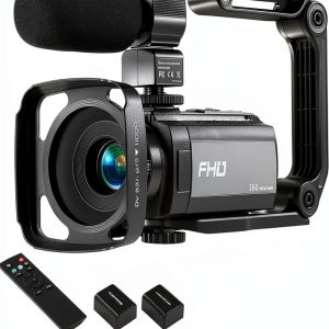 Video Camera Camcorder Full HD 1080P 30FPS 36MP IR Night Vision Vlogging Camera for YouTube,3.0 Inch 270 Degree Rotation LCD 16X Digital Zoom Camcorder Camera with 2 Batteries Microphone-0