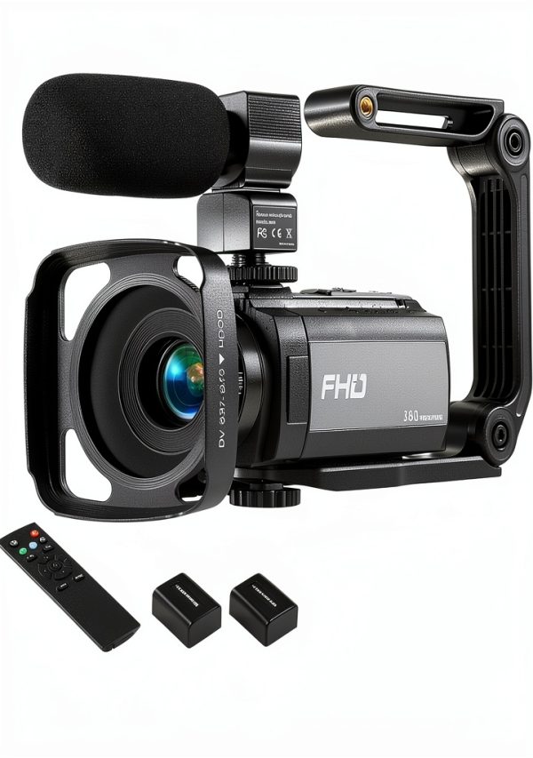 Video Camera Camcorder Full HD 1080P 30FPS 36MP IR Night Vision Vlogging Camera for YouTube,3.0 Inch 270 Degree Rotation LCD 16X Digital Zoom Camcorder Camera with 2 Batteries Microphone-0