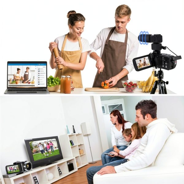 4K Video Camera lovpo Camcorder 48MP HD WiFi 18X Zoom Touch Screen-4