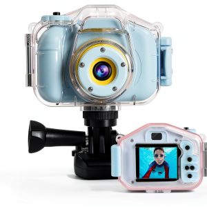 Kids Waterproof Camera Agoigo W1 1080p HD Digital Camcorder Blue-0