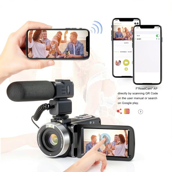 4K Video Camera lovpo Camcorder 48MP HD WiFi 18X Zoom Touch Screen-2