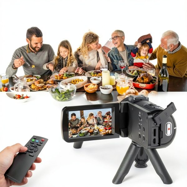 Video Camera, Full HD 1080P 30MP Camcorder, Vlogging Camera for YouTube with Infrared Night Vision, 18X Digital Zoom 3.0“ LCD Screen Digital Camera, Video Recorder with Remote Control and Battery-5