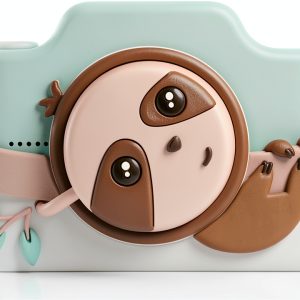 Kidamento Kids Digital Camera & Video Camcorder with Touchscreen, Soft Silicone Casing, Detachable Lens Cap, 32GB Memory Card - Model K Zippy The Sloth-0