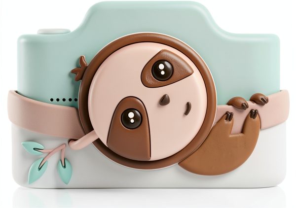 Kidamento Kids Digital Camera & Video Camcorder with Touchscreen, Soft Silicone Casing, Detachable Lens Cap, 32GB Memory Card - Model K Zippy The Sloth-0