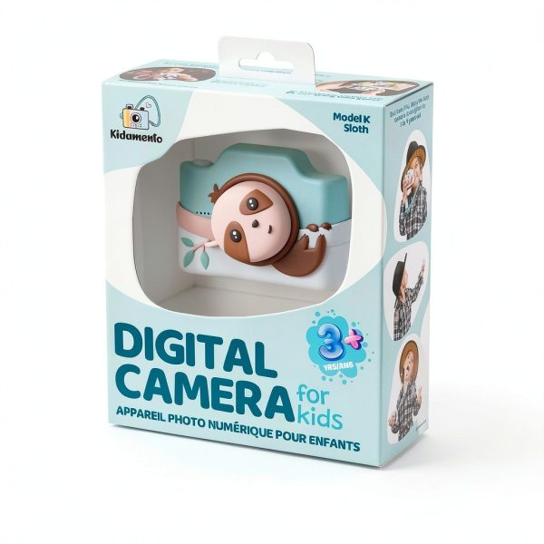 Kidamento Kids Digital Camera & Video Camcorder with Touchscreen, Soft Silicone Casing, Detachable Lens Cap, 32GB Memory Card - Model K Zippy The Sloth-7