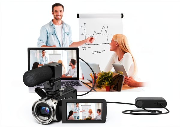 Video Camera Camcorder FHD 1080P 36MP YouTube Vlogging Camera Recorder 3.0 Inch 270 Degree Rotation Screen 18X Digital Zoom Camcorders with Microphone,32GB SD Card and 2 Batteries-3