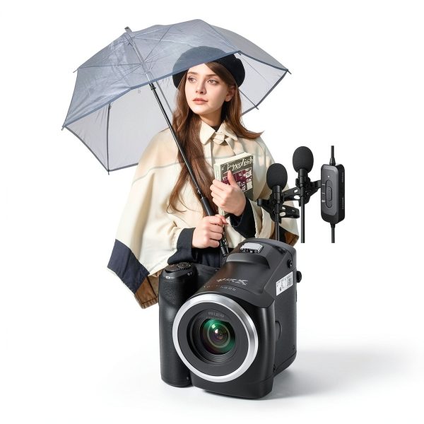 Camcorder Video Camera QHD 2.7K 56MP 16X Digital Zoom Vlogging Camera with LED Fill Light for YouTube, 2.8 Inch 270 Degree Rotation LCD Screen Camcorder with 32GB SD Card and Two Batteries-4