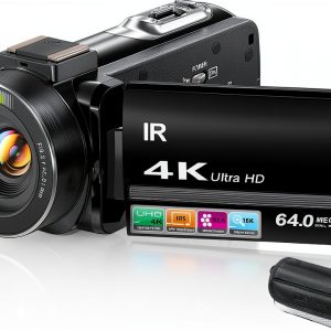 4K Video Camera ZYDIIE Camcorder HDV-3051L Black 64MP 18x Zoom-0