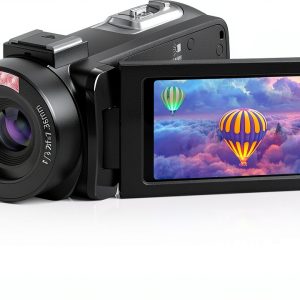 Video Camera, Full HD 1080P 30MP Camcorder, Vlogging Camera for YouTube with Infrared Night Vision, 18X Digital Zoom 3.0“ LCD Screen Digital Camera, Video Recorder with Remote Control and Battery-0
