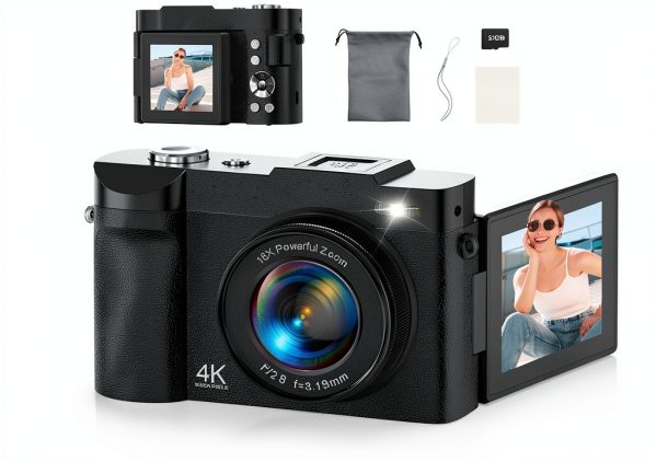 4K Digital Camera NEMUTA Camcorder 50MP Compact 16X Zoom Flip Screen-0