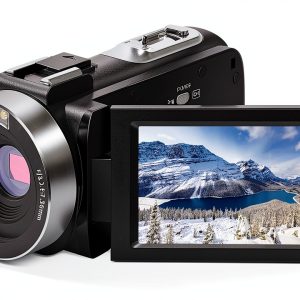 Video Camera Camcorder Full HD 1080P 30FPS 24.0 MP IR Night Vision Vlogging Camera Recorder 3.0 Inch IPS Screen 16X Zoom Camcorders Remote Control with 2 Batteries-0