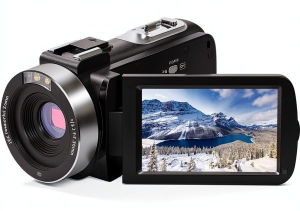 Video Camera Camcorder Full HD 1080P 30FPS 24.0 MP IR Night Vision Vlogging Camera Recorder 3.0 Inch IPS Screen 16X Zoom Camcorders Remote Control with 2 Batteries-0