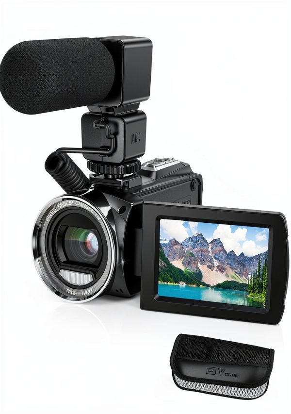 Video Camera Camcorder FHD 1080P 36MP YouTube Vlogging Camera Recorder 3.0 Inch 270 Degree Rotation Screen 18X Digital Zoom Camcorders with Microphone,32GB SD Card and 2 Batteries-0