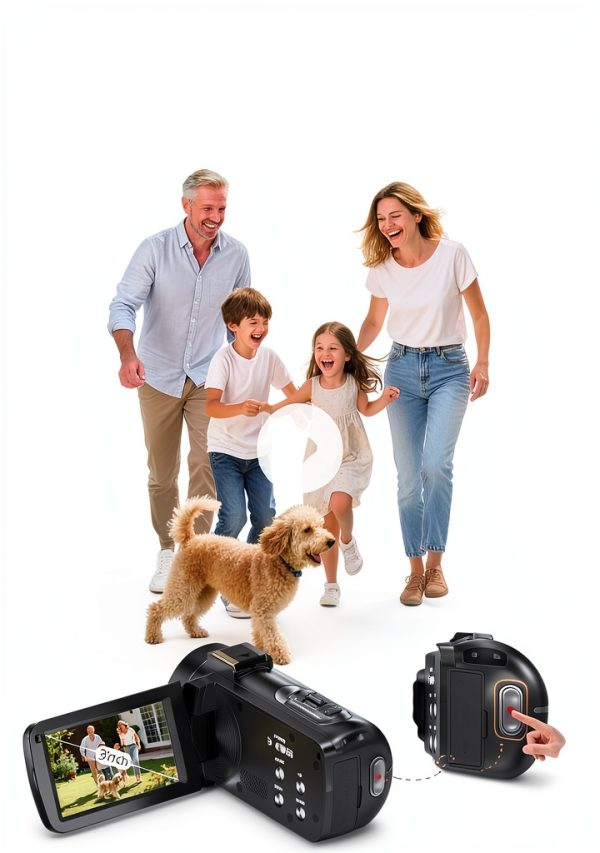 4K Video Camera ZYDIIE Camcorder HDV-3051L Black 64MP 18x Zoom-1