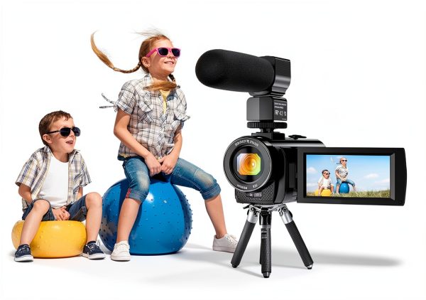 Video Camera Camcorder Digital YouTube Vlogging Camera Recorder FHD 1080P 24.0MP 3.0 Inch 270 Degree Rotation Screen 16X Digital Zoom Camcorder with Microphone,Remote Control and 2 Batteries-3