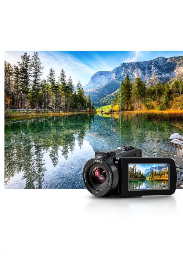 FJFJOPK 4K Camcorder HDV-3051L Black 64MP with 18X Zoom Night Vision-1