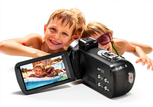 Video Camera Camcorder Full HD 1080P 30FPS 24.0 MP IR Night Vision Vlogging Camera Recorder 3.0 Inch IPS Screen 16X Zoom Camcorders Remote Control with 2 Batteries-5